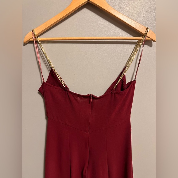 Red romper with gold chain straps - Picture 6 of 14